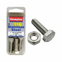 Champion Hex Screw Set 3/8 X 1in