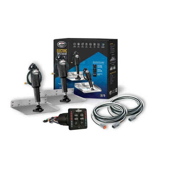 Lenco 9"x12" 12V Trim Tab Kit With LED Switch 1 Lenco 9"x12" 12V Trim Tab Kit With LED Switch