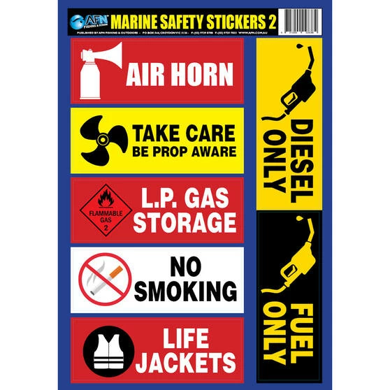 AFN Marine Safety Stickers Style 2 1 AFN Marine Safety Stickers Style 2
