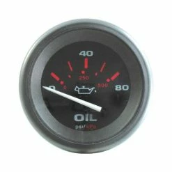 Veethree Black Amega Oil Pressure Gauge 0-80 PSI