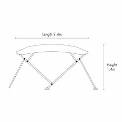 Bowline 4 Bow Black Bimini Kit 1.9- 2.1m -Marine Electronics shop BCF 631189 02 hi res