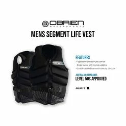 OBRIEN O'Brien Mens Segment Vest Black PFD Black -Marine Electronics shop BCF 642427 03 hi res